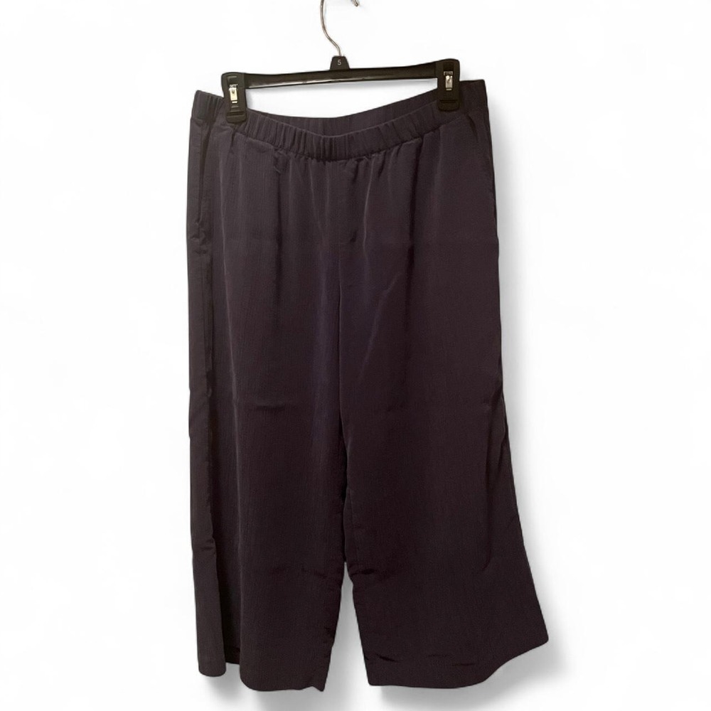 PUREJILL SAND WASHED MODAL CROPPED WIDE LEG PULL ON PANTS